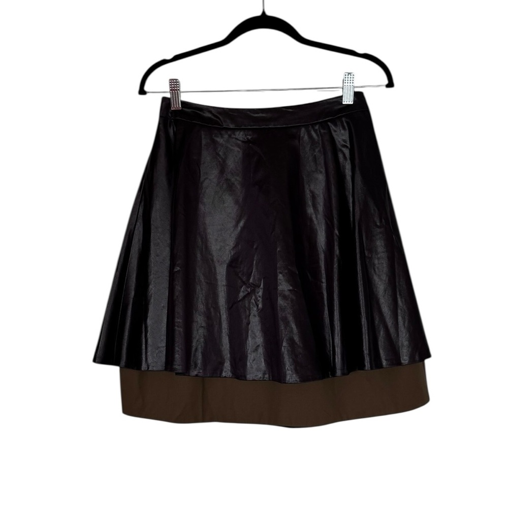 NWT Montecore Black & Khaki Multi-layered Skirt Size 42/Medium Italian